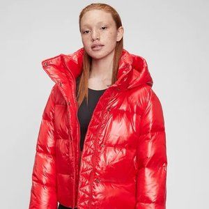GAP 100% Recycled Polyester Relaxed Heavyweight Cropped Puffer Jacket Size XL